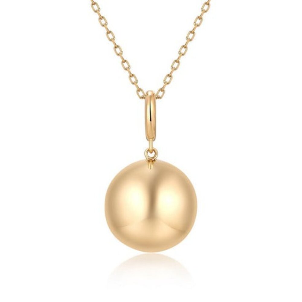 Polished Round 14K (or 18k upon request) Yellow Gold Pendant Necklace